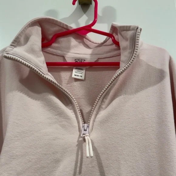 Athleta Blush Pink Half-Zip Hoodie - Picture 3 of 9
